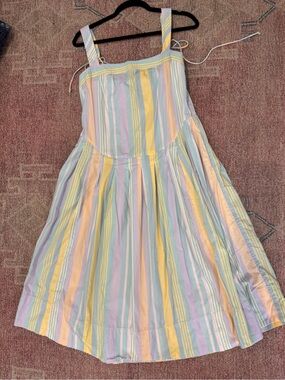 Free People Pastel Stripe Primavera Midi Dress featuring adjustable ties S/p